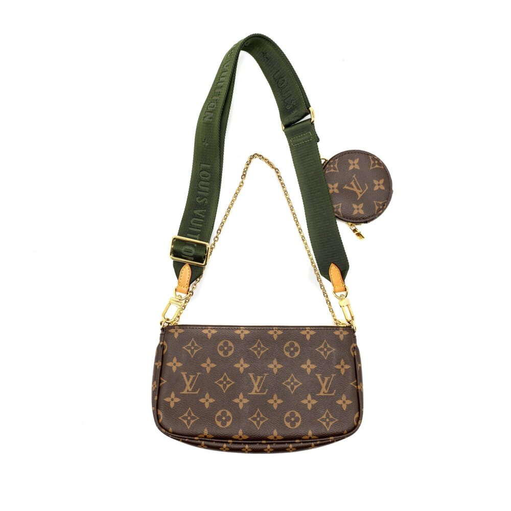 AAA Replica Louis Vuitton LV MULTI POCHETTE ACCESSORIES MONOGRAM CANVAS KHAKI GHW