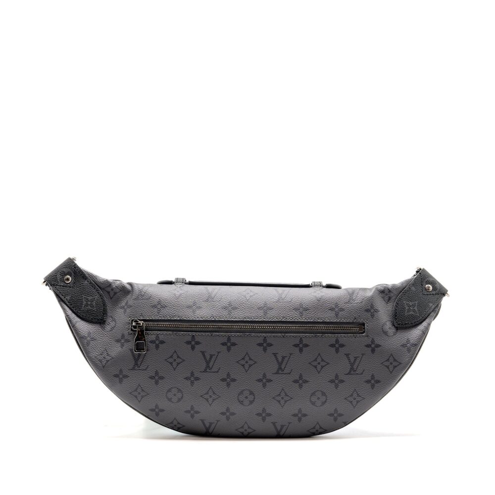 AAA Replica Louis Vuitton LV X YAYOI KUSAMA REVERSE MONOGRAM ECLIPSE MAXI BUMBAG CANVAS GREY/ MULTICOLOUR DARK SILVER HARDWARE