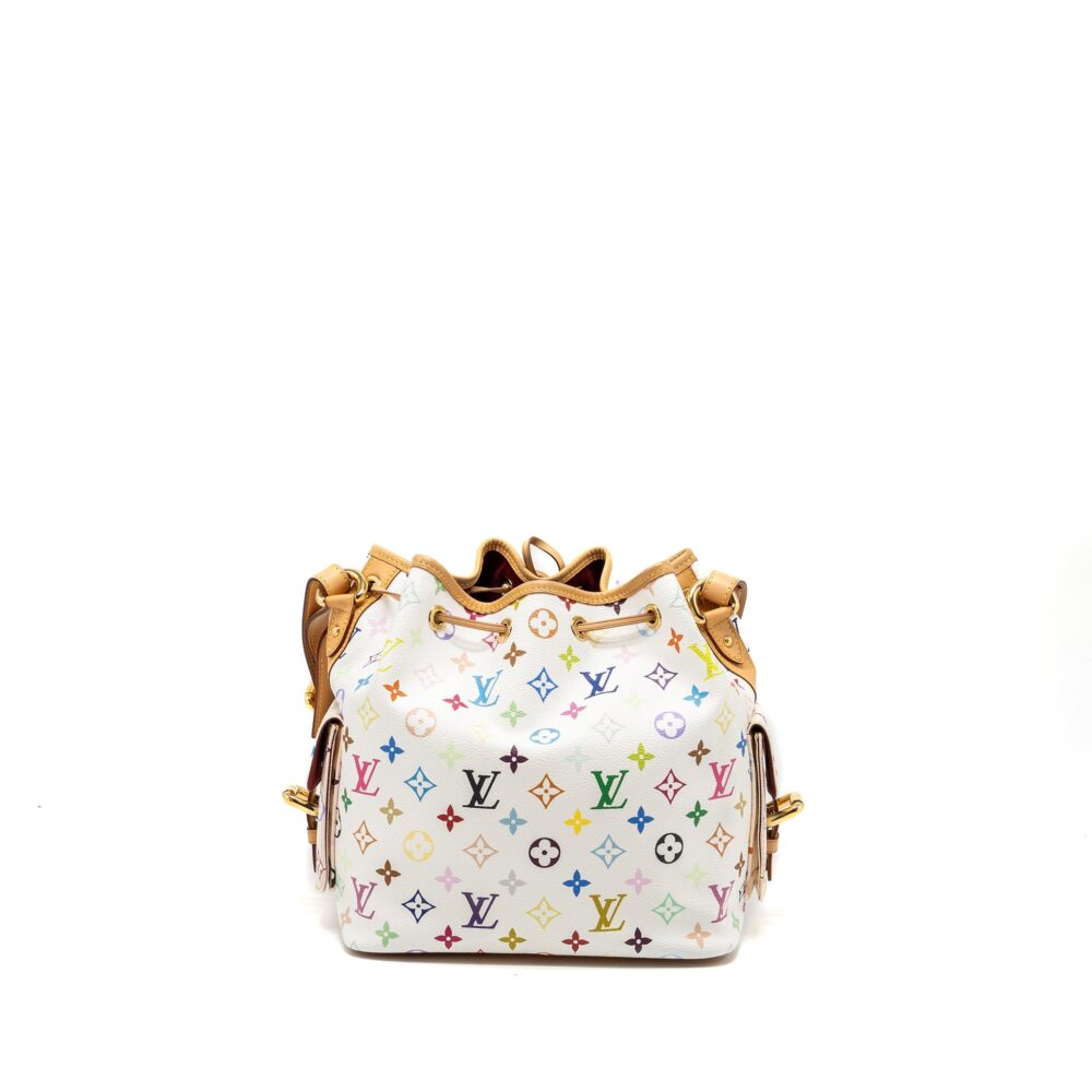 AAA Replica Louis Vuitton LV PETIT NOE WHITE MULTICOLOUR MONOGRAM CANVAS GHW