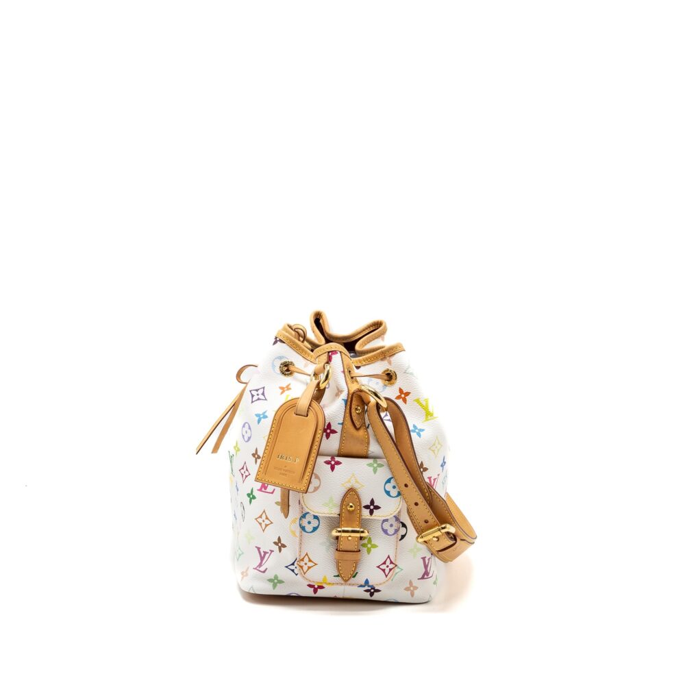 AAA Replica Louis Vuitton LV PETIT NOE WHITE MULTICOLOUR MONOGRAM CANVAS GHW