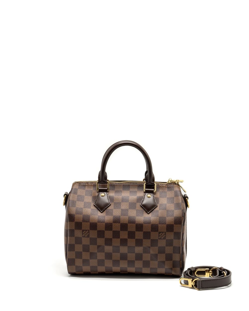 AAA Replica Louis Vuitton LV SPEEDY BANDOULIERE 25 DAMIER EBENE CANVAS GHW