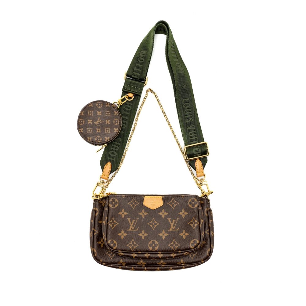 AAA Replica Louis Vuitton LV MULTI POCHETTE ACCESSORIES MONOGRAM CANVAS KHAKI GHW