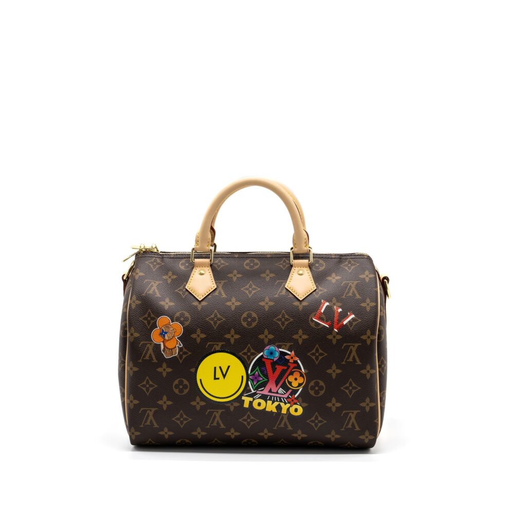 AAA Replica Louis Vuitton LV SPEEDY BANDOULIERE 30 MY LV WORLD TOUR MONOGRAM CANVAS GHW
