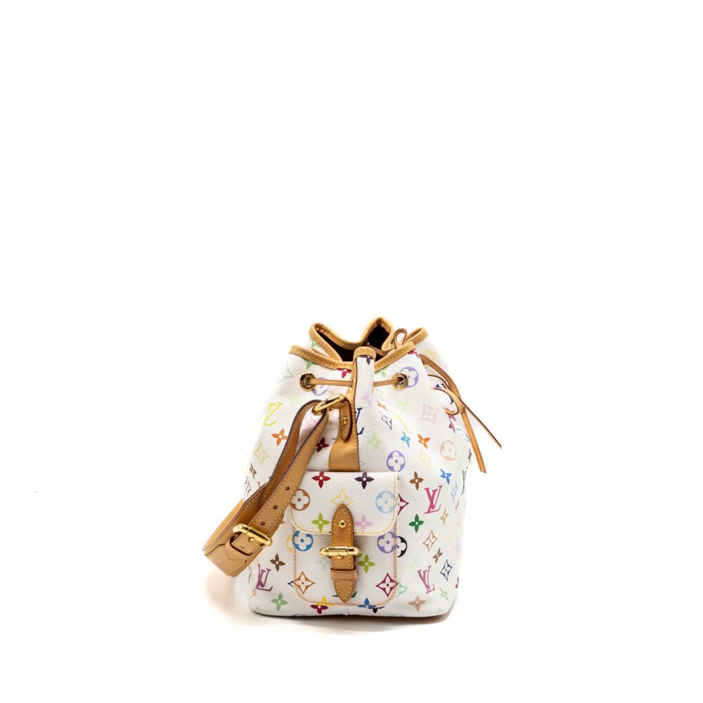 AAA Replica Louis Vuitton LV PETIT NOE WHITE MULTICOLOUR MONOGRAM CANVAS GHW
