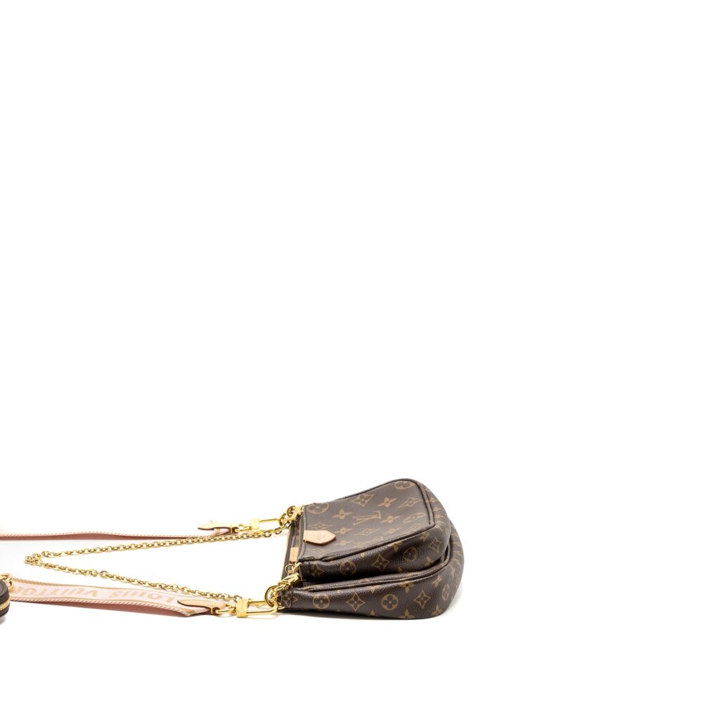 AAA Replica Louis Vuitton LV MULTI POCHETTE ROSE CLAIR STRAP MONOGRAM CANVAS GHW