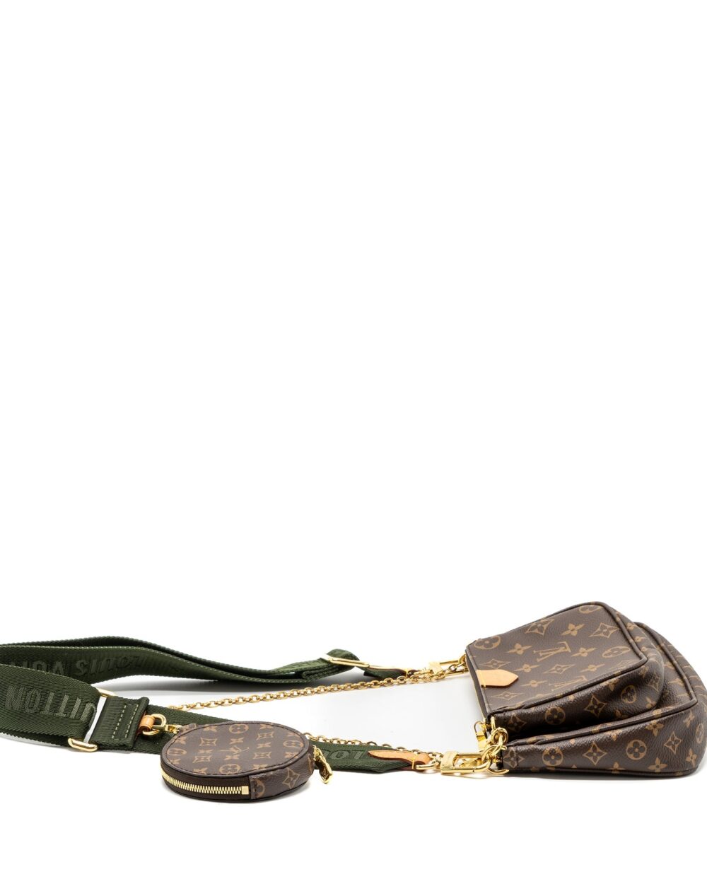AAA Replica Louis Vuitton LV MULTI POCHETTE ACCESSORIES MONOGRAM CANVAS KHAKI GHW