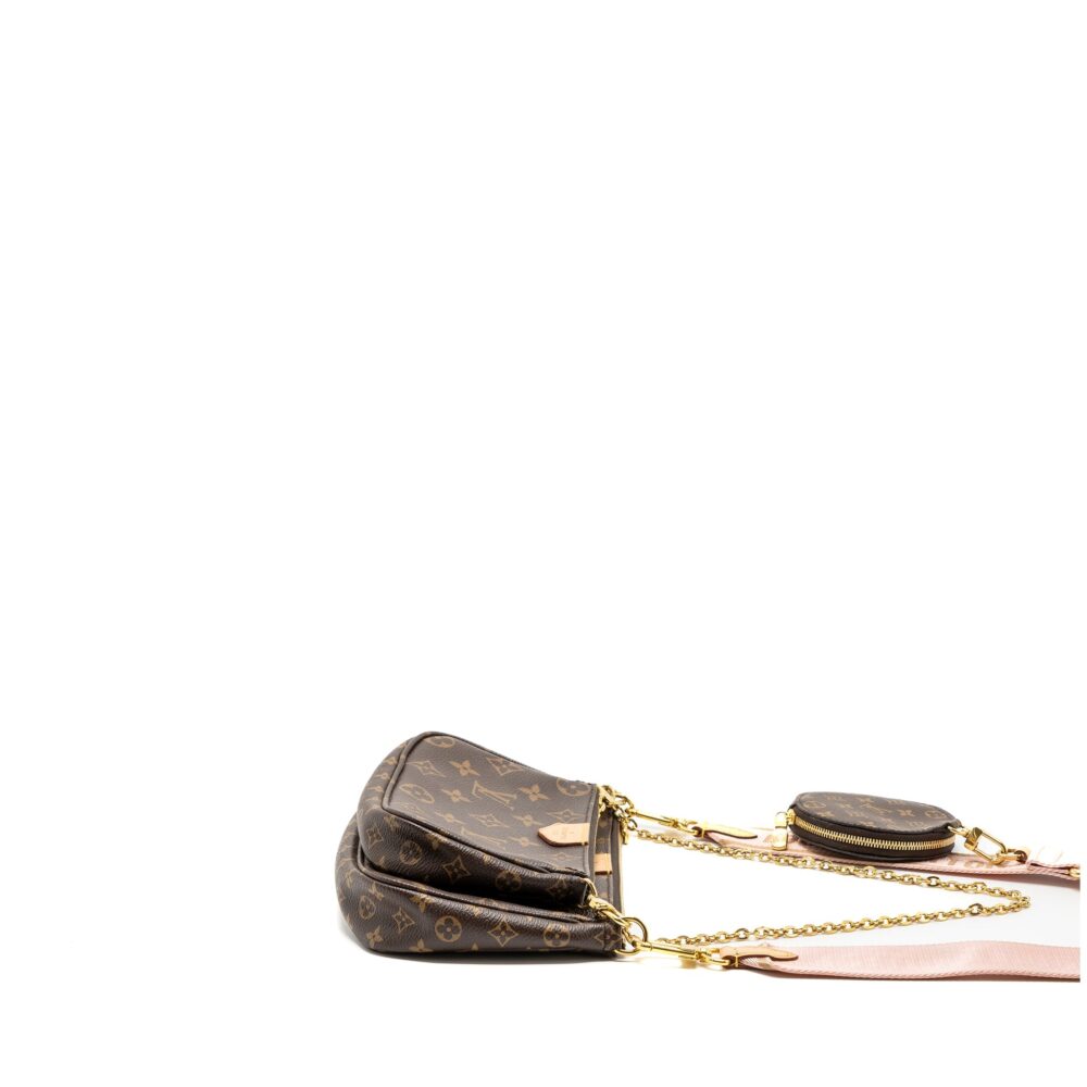 AAA Replica Louis Vuitton LV MULTI POCHETTE ROSE CLAIR STRAP MONOGRAM CANVAS GHW