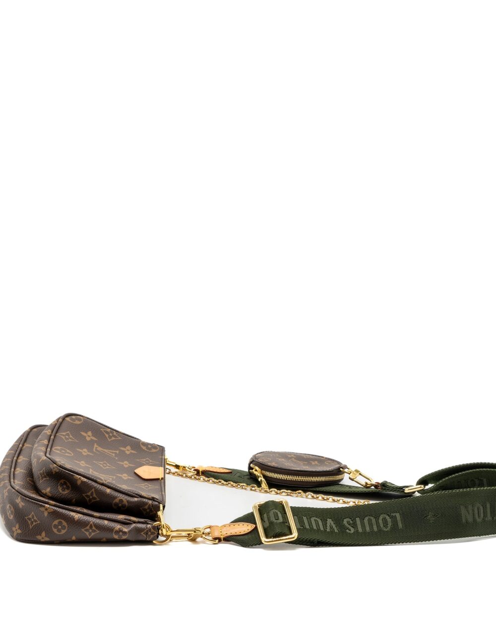 AAA Replica Louis Vuitton LV MULTI POCHETTE ACCESSORIES MONOGRAM CANVAS KHAKI GHW