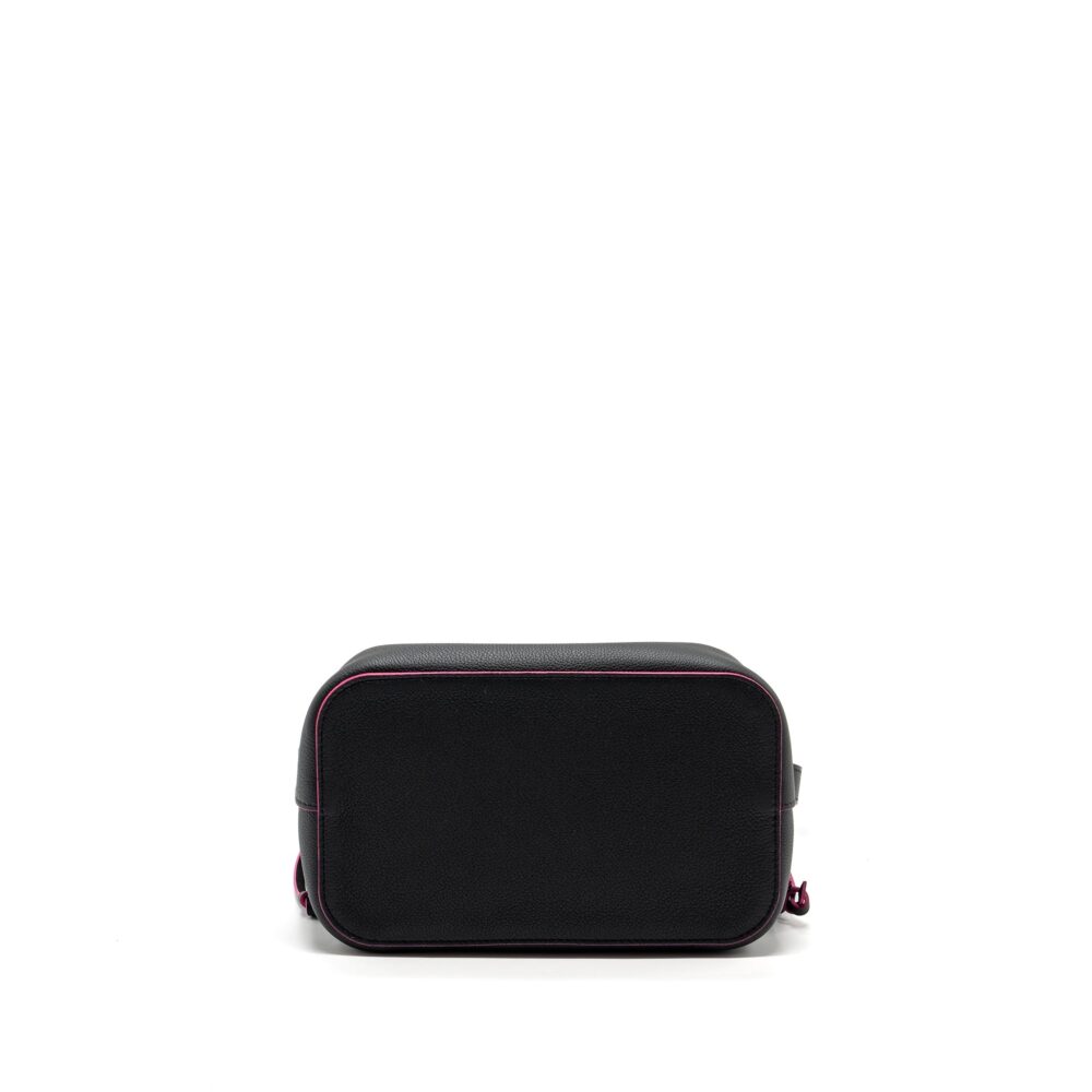 AAA Replica Louis Vuitton LV LOCKME BUCKET BAG CALFSKIN BLACK/PINK SHW