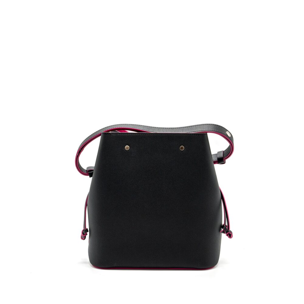 AAA Replica Louis Vuitton LV LOCKME BUCKET BAG CALFSKIN BLACK/PINK SHW