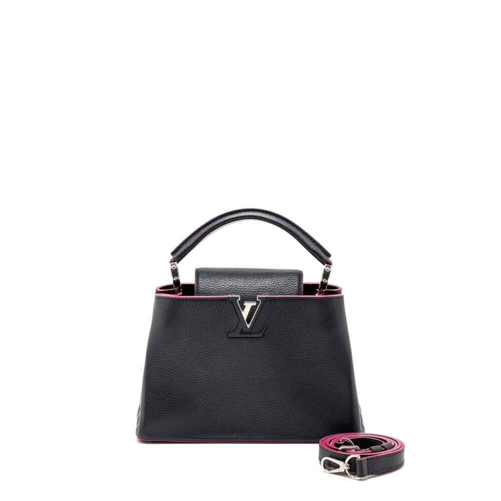 AAA Replica Louis Vuitton LV CAPUCINES BB TAURILLON NAVY SHW
