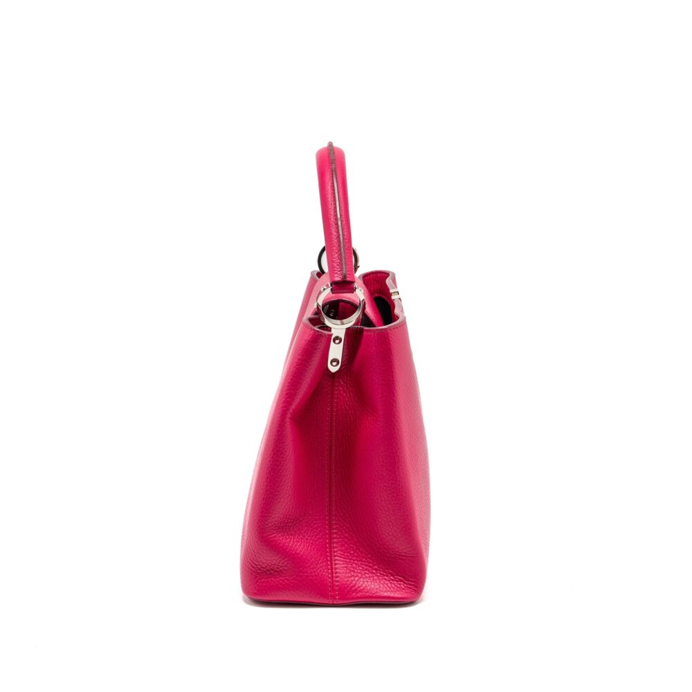 AAA Replica Louis Vuitton LV CAPUCINES TAURILLON HOT PINK SHW