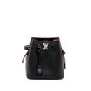 AAA Replica Louis Vuitton LV LOCKME BUCKET BAG CALFSKIN BLACK/PINK SHW