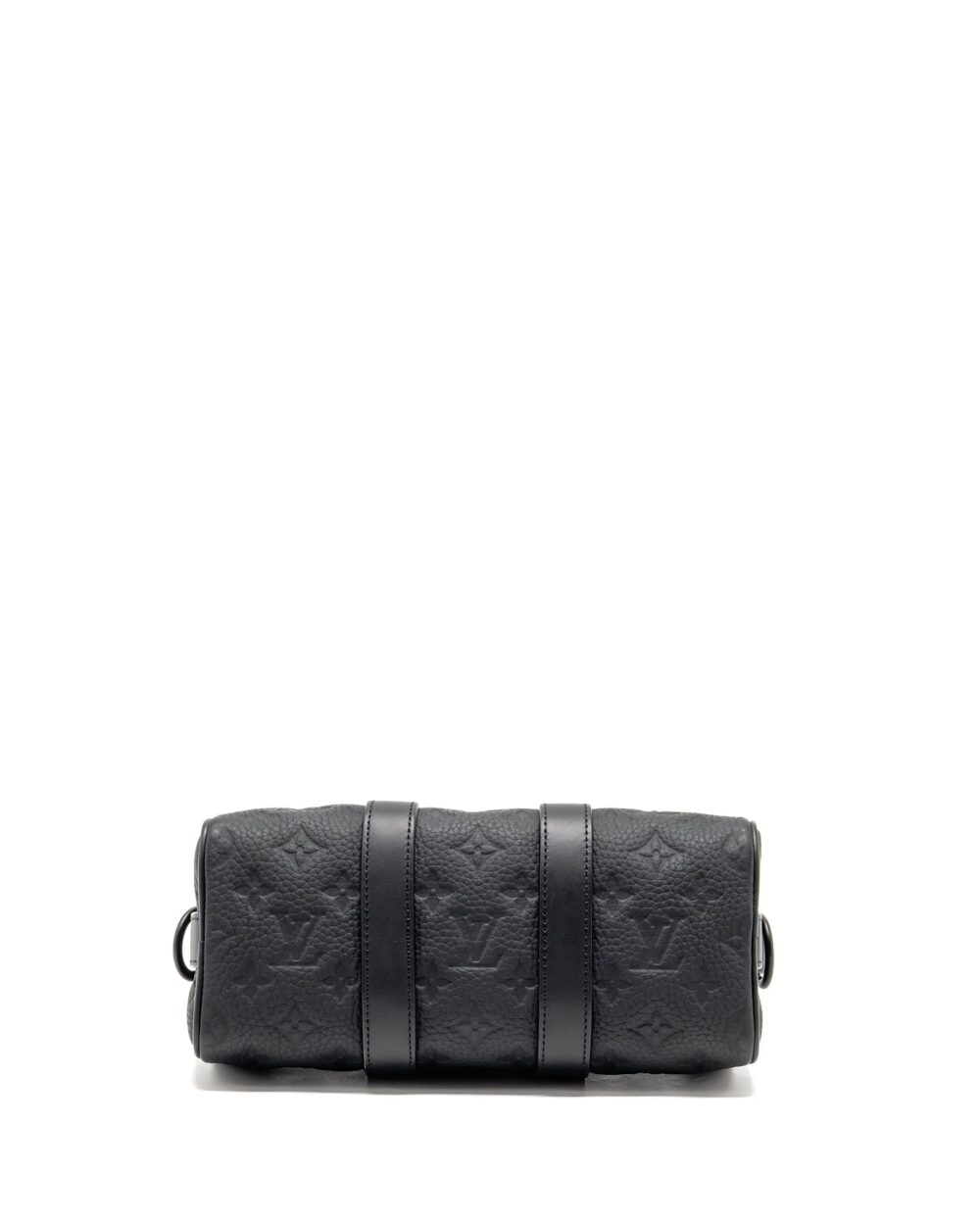 AAA Replica Louis Vuitton LV KEEPALL BANDOULIERE 25 MONOGRAM TAURILLON LEATHER BLACK WITH BLACK HARDWARE