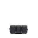 AAA Replica Louis Vuitton LV KEEPALL BANDOULIERE 25 MONOGRAM TAURILLON LEATHER BLACK WITH BLACK HARDWARE