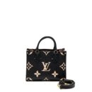 AAA Replica Louis Vuitton LV ONTHEGO PM BICOLOUR MONOGRAM EMPREINTE LEATHER BLACK/BEIGE GHW(NEW VERSION)