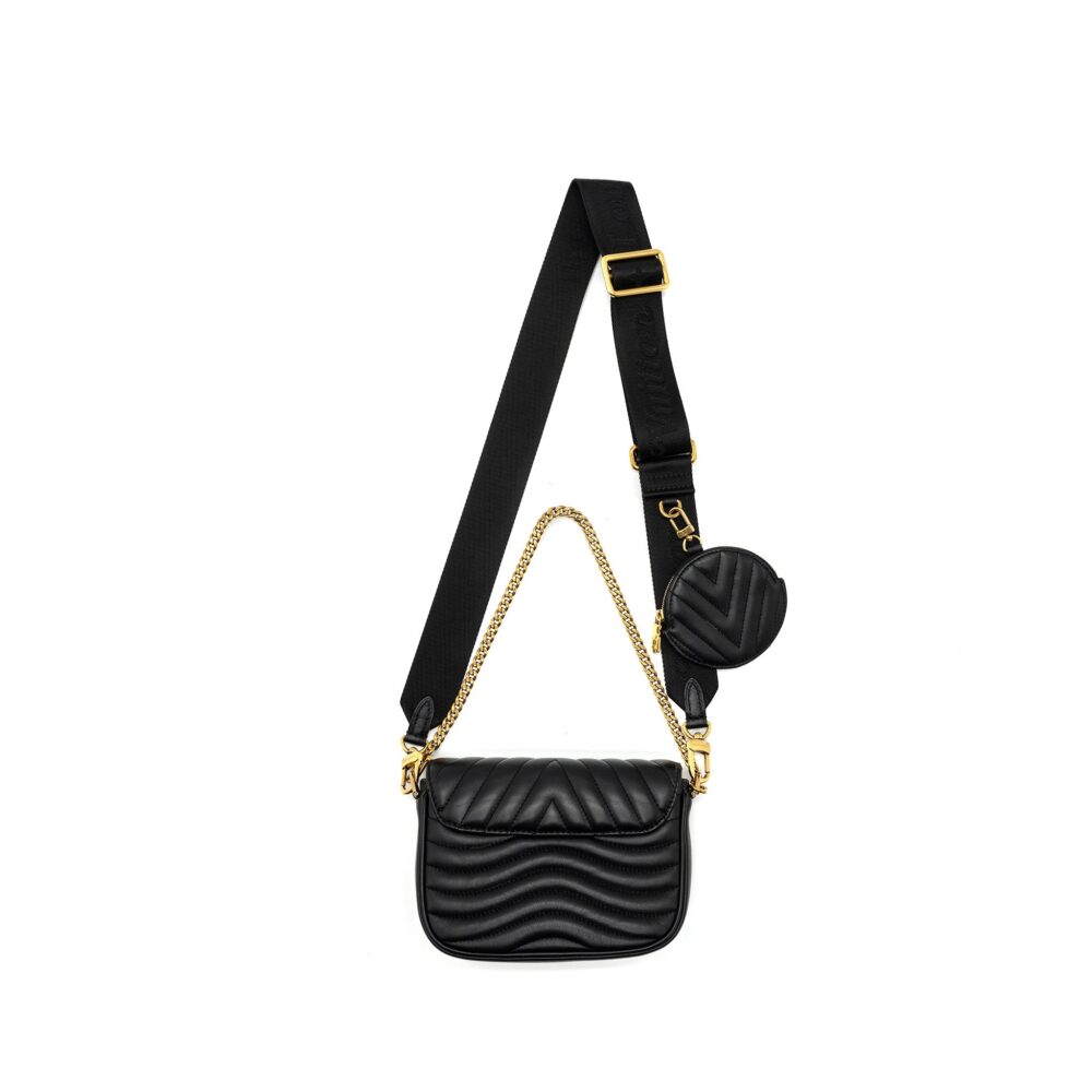 AAA Replica Louis Vuitton LV NEW WAVE MULTI POCHETTE CALFSKIN BLACK GHW