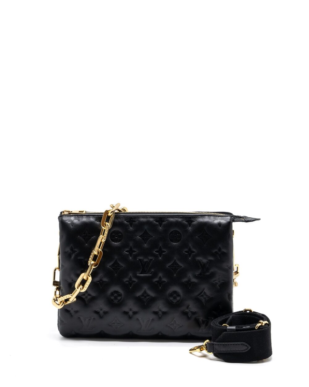 AAA Replica Louis Vuitton LV COUSSIN PM MONOGRAM EMPREINTE LAMBSKIN BLACK GHW (NEW VERSION)