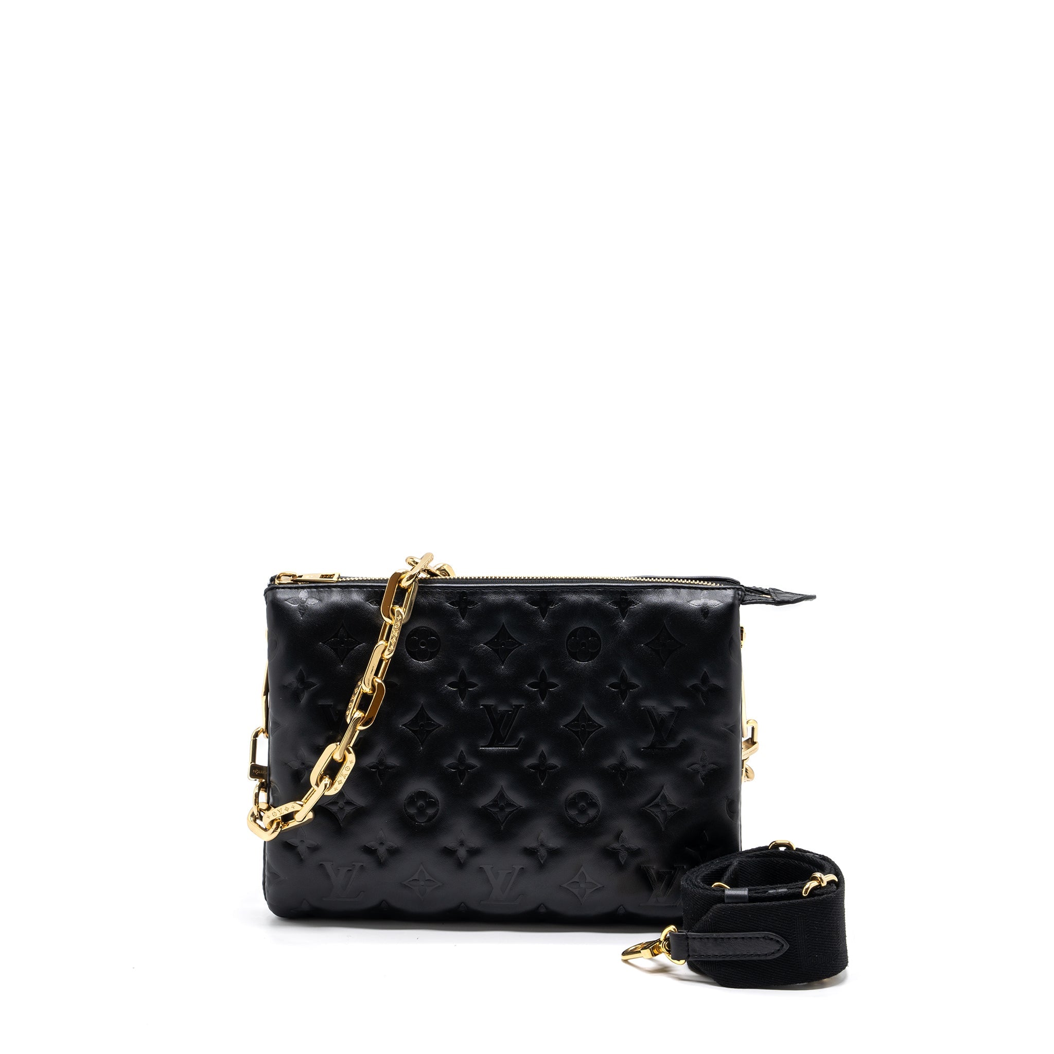 AAA Replica Louis Vuitton LV COUSSIN PM MONOGRAM EMPREINTE LAMBSKIN BLACK GHW (NEW VERSION)