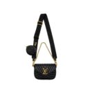 AAA Replica Louis Vuitton LV NEW WAVE MULTI POCHETTE CALFSKIN BLACK GHW