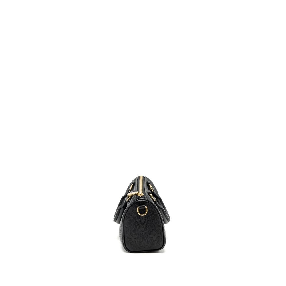 AAA Replica Louis Vuitton LV NANO SPEEDY MONOGRAM EMPREINTE BLACK GHW(NEW VERSION)