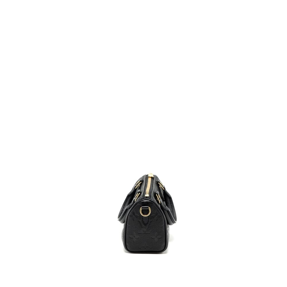 AAA Replica Louis Vuitton LV NANO SPEEDY MONOGRAM EMPREINTE BLACK GHW(NEW VERSION)