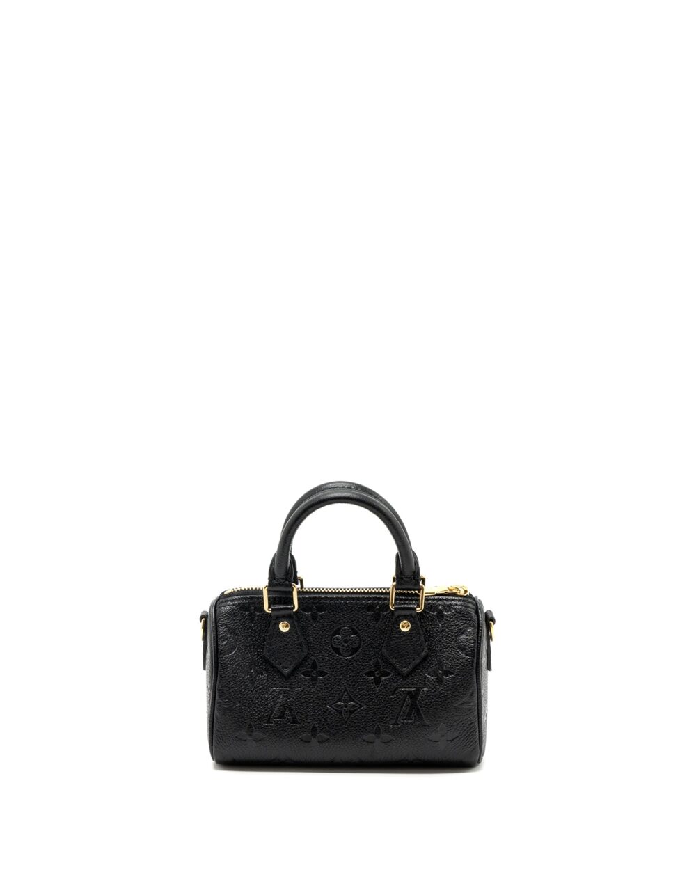 AAA Replica Louis Vuitton LV NANO SPEEDY MONOGRAM EMPREINTE BLACK GHW(NEW VERSION)