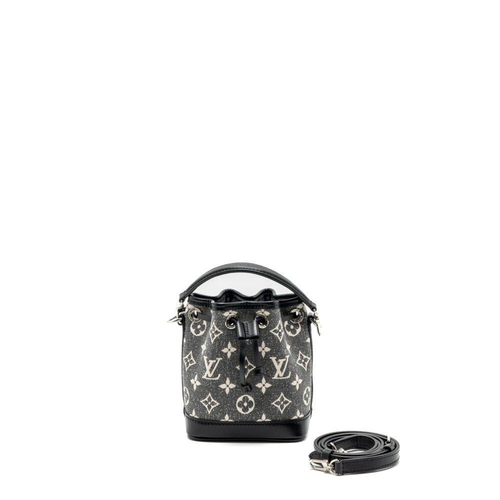 AAA Replica Louis Vuitton LV NANO NOE JACQUARD DENIM BLACK MULTICOLOUR SHW (NEW VERSION)