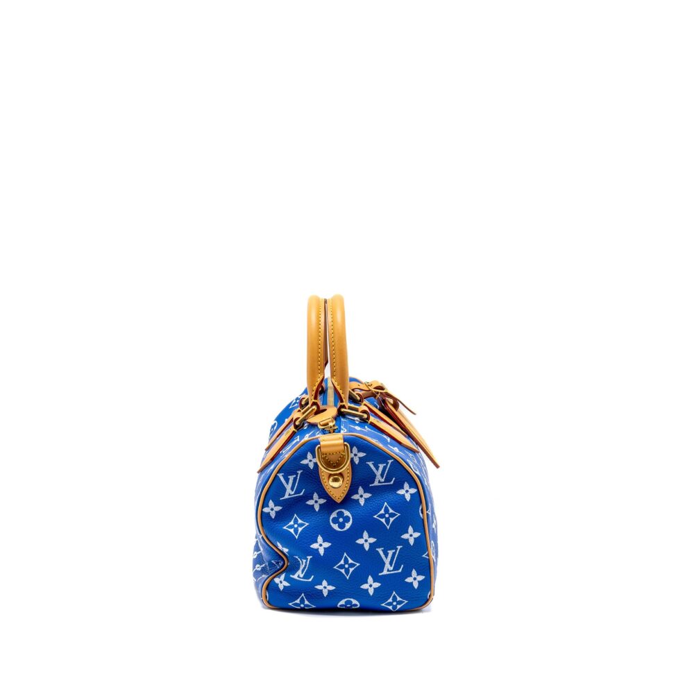 AAA Replica Louis Vuitton LV SPEEDY P9 BANDOULIERE 25 MONOGRAM SOFT CALFSKIN BLEU GHW