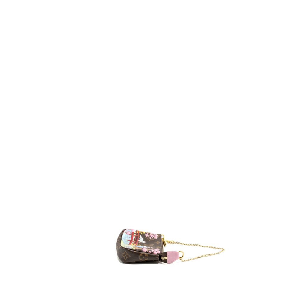 AAA Replica Louis Vuitton LV MINI POCHETTE ACCESSORIES 2021 CHRISTMAS LIMITED EDITION JAPANESE GARDEN SAKURA GHW