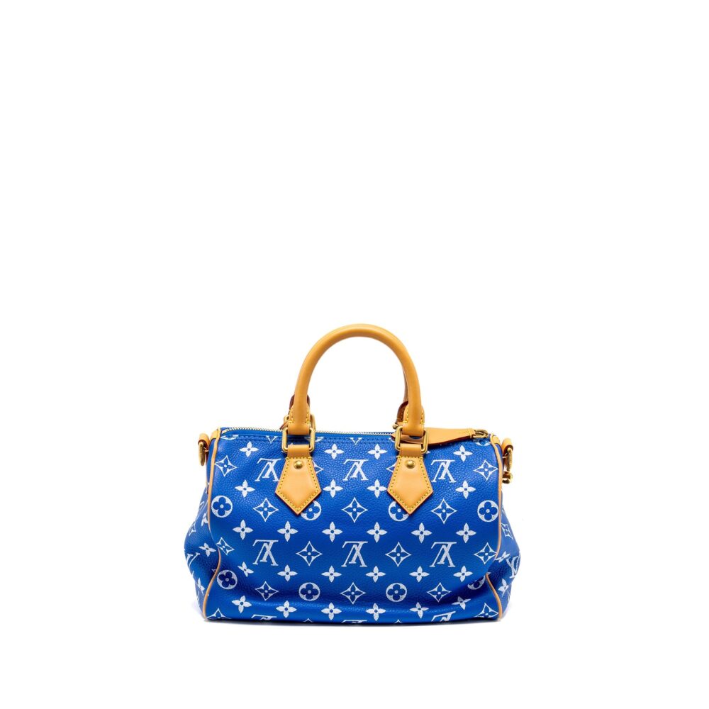 AAA Replica Louis Vuitton LV SPEEDY P9 BANDOULIERE 25 MONOGRAM SOFT CALFSKIN BLEU GHW