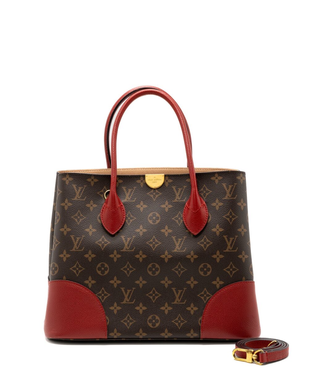 AAA Replica Louis Vuitton LV TOP HANDLE TOTE BAG MONOGRAM CANVAS / RED GHW