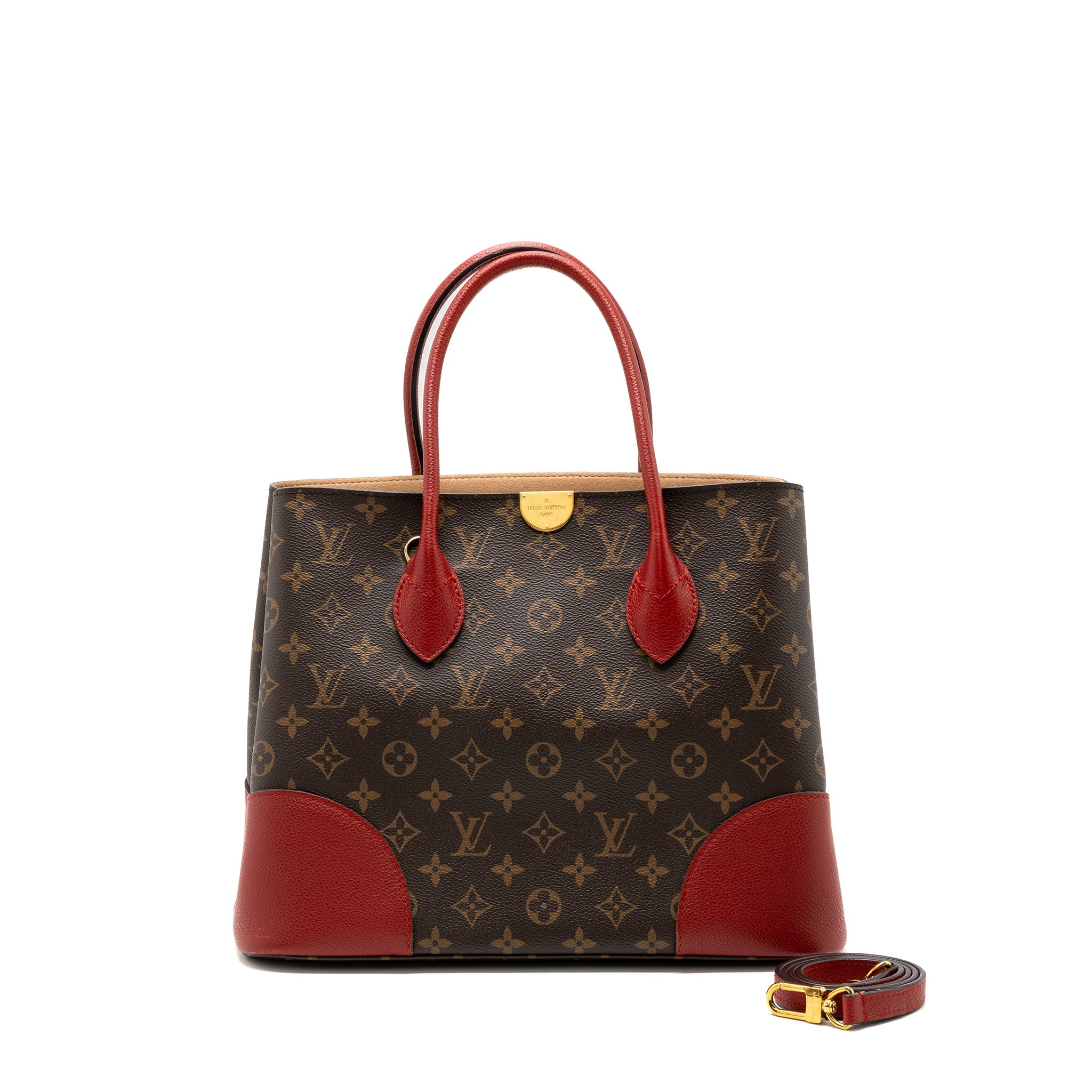 AAA Replica Louis Vuitton LV TOP HANDLE TOTE BAG MONOGRAM CANVAS / RED GHW