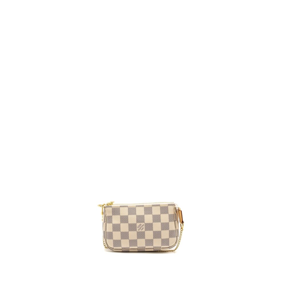 AAA Replica Louis Vuitton LV MINI POCHETTE ACCESSORIES DAMIER AZUR CANVAS GHW