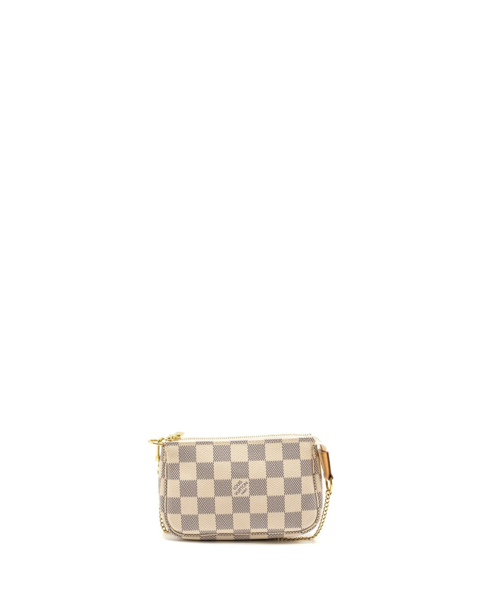 AAA Replica Louis Vuitton LV MINI POCHETTE ACCESSORIES DAMIER AZUR CANVAS GHW