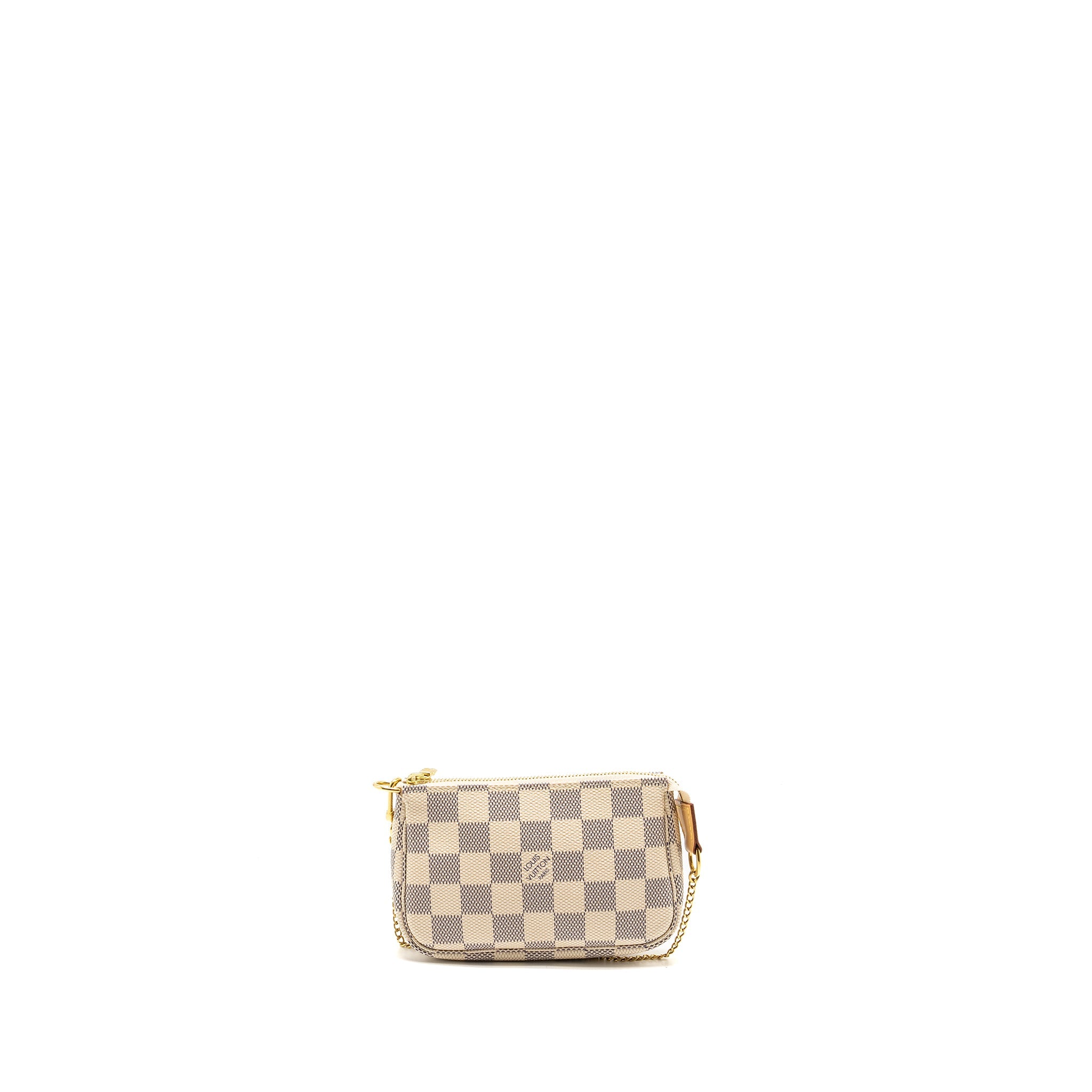 AAA Replica Louis Vuitton LV MINI POCHETTE ACCESSORIES DAMIER AZUR CANVAS GHW