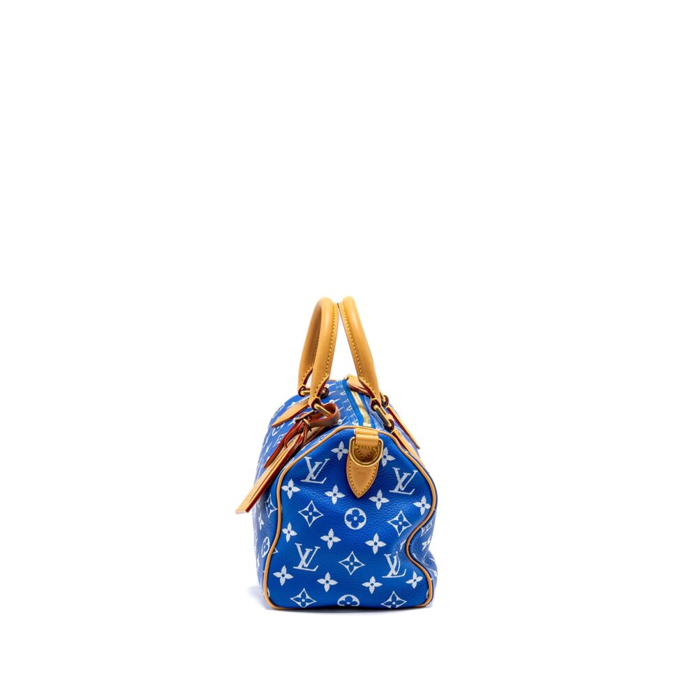 AAA Replica Louis Vuitton LV SPEEDY P9 BANDOULIERE 25 MONOGRAM SOFT CALFSKIN BLEU GHW