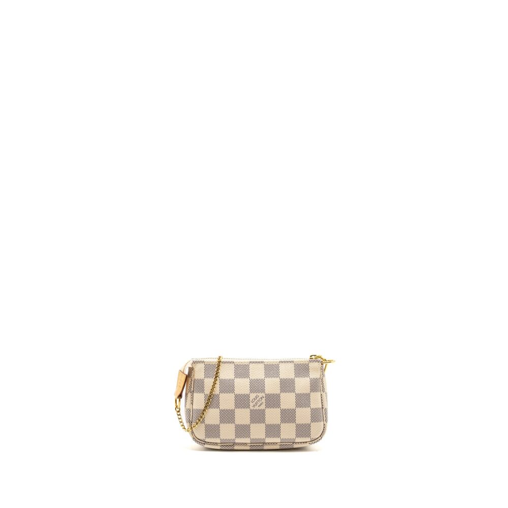 AAA Replica Louis Vuitton LV MINI POCHETTE ACCESSORIES DAMIER AZUR CANVAS GHW