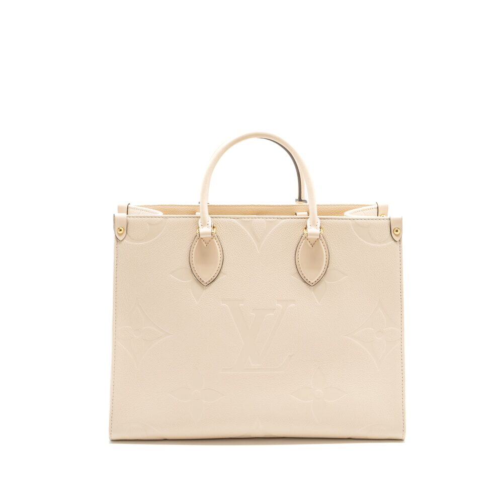 AAA Replica Louis Vuitton LV ONTHEGO MM EMPREINTE LEATHER WHITE GHW (NEW VERSION)