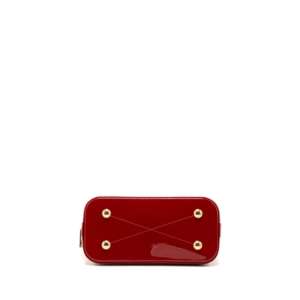 AAA Replica Louis Vuitton LV ALMA BB LIMITED EDITION VERNI MIROIR PATENT RED/MONOGRAM CANVAS GHW