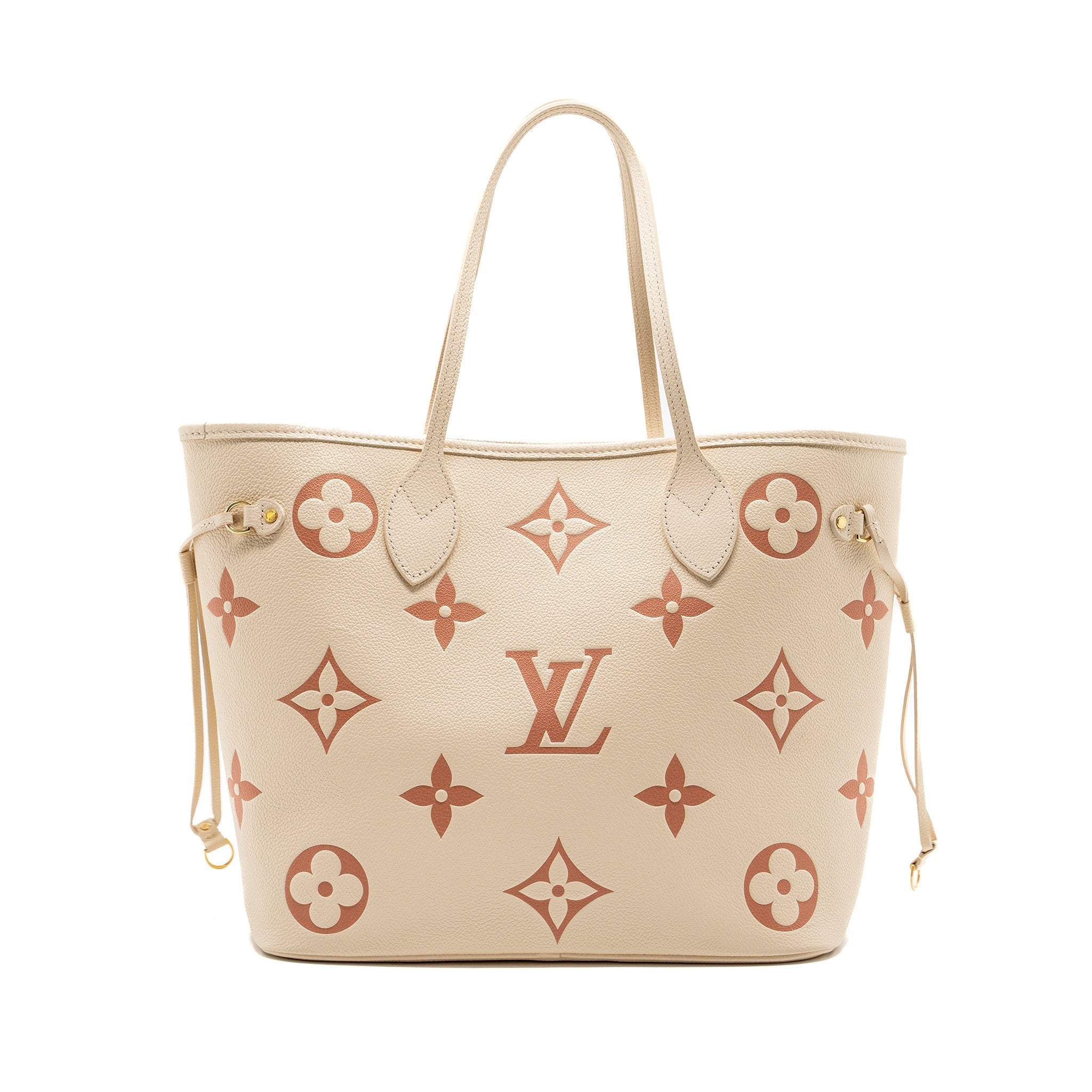 AAA Replica Louis Vuitton LV NEVERFULL MM MONOGRAM EMPREINTE CRÈME/ROSE TRIANON GHW(NEW VERSION)
