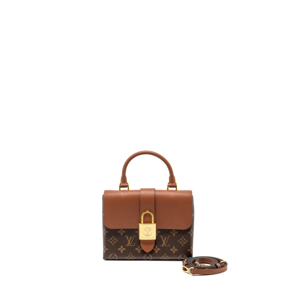 AAA Replica Louis Vuitton LV LOCK BB MONOGRAM CANVAS BROWN GHW