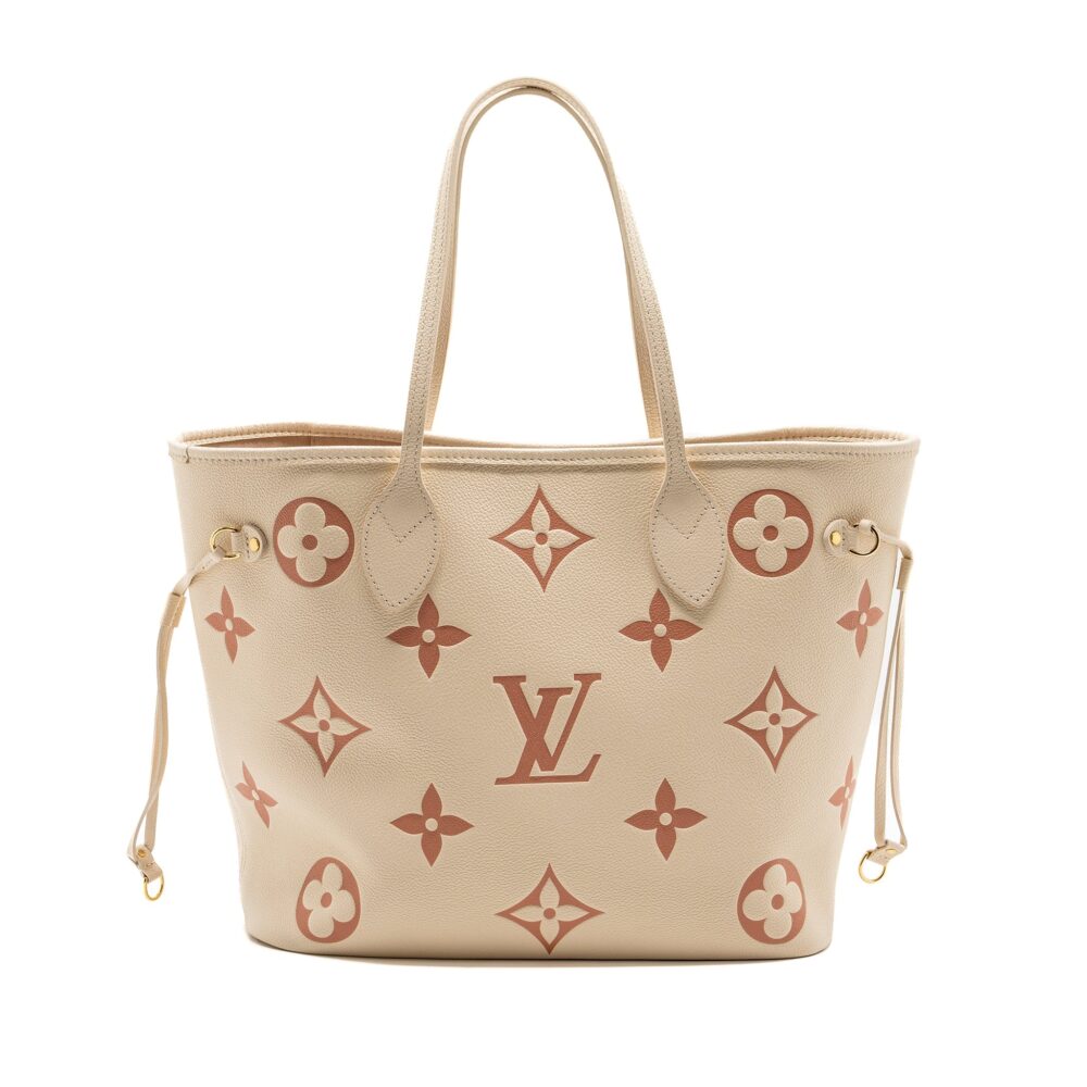 AAA Replica Louis Vuitton LV NEVERFULL MM MONOGRAM EMPREINTE CRÈME/ROSE TRIANON GHW(NEW VERSION)