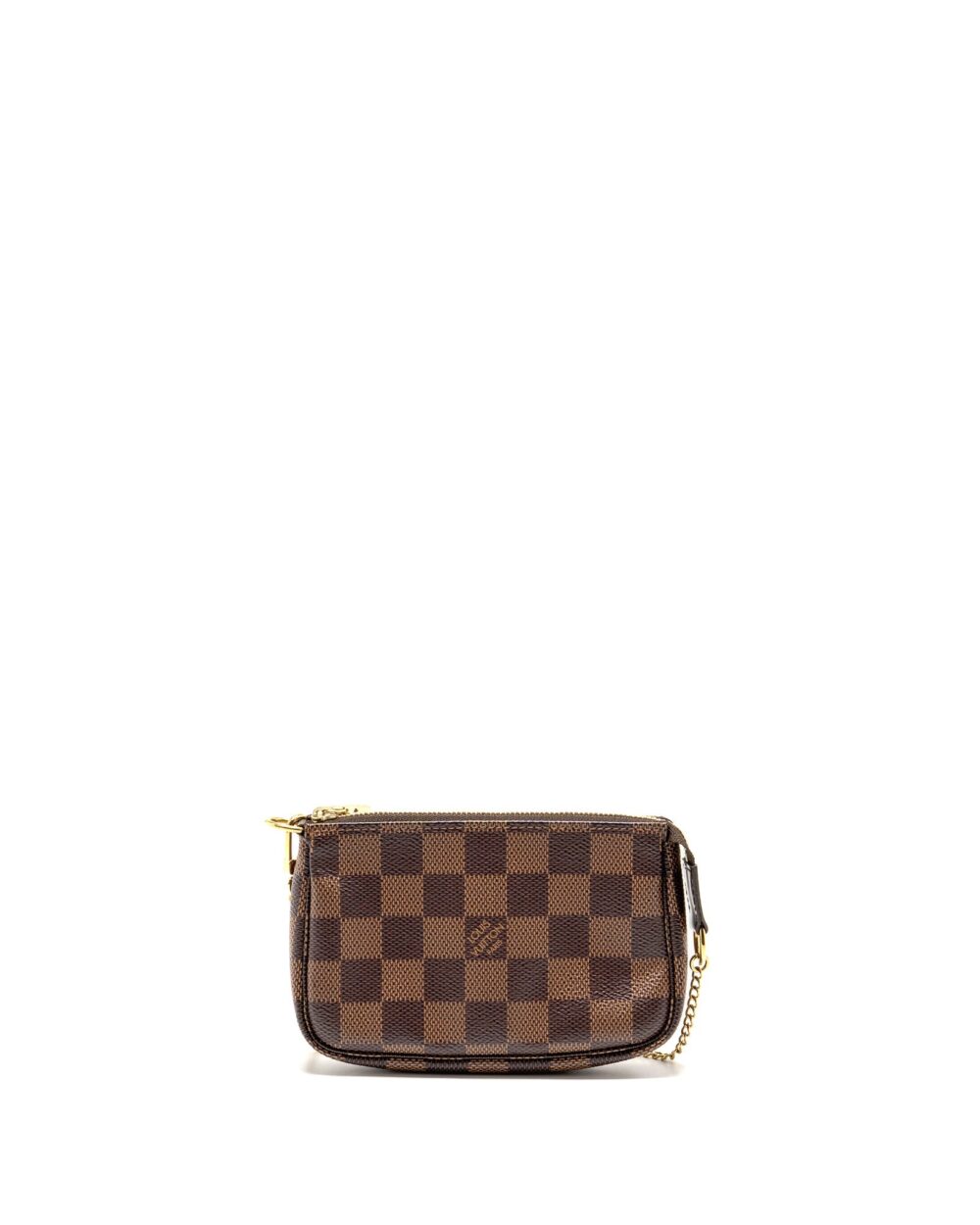 AAA Replica Louis Vuitton LV MINI POCHETTE ACCESSORIES DAMIER EBENE CANVAS GHW