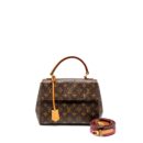 AAA Replica Louis Vuitton LV CLUNY BB MONOGRAM CANVAS WITH PINK STRAP GHW
