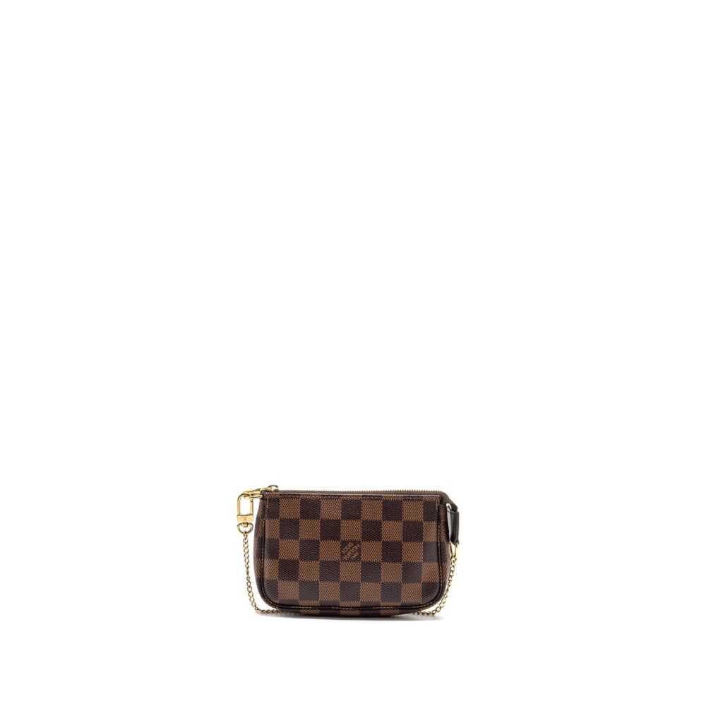 AAA Replica Louis Vuitton LV MINI POCHETTE DAMIER EBENE GHW