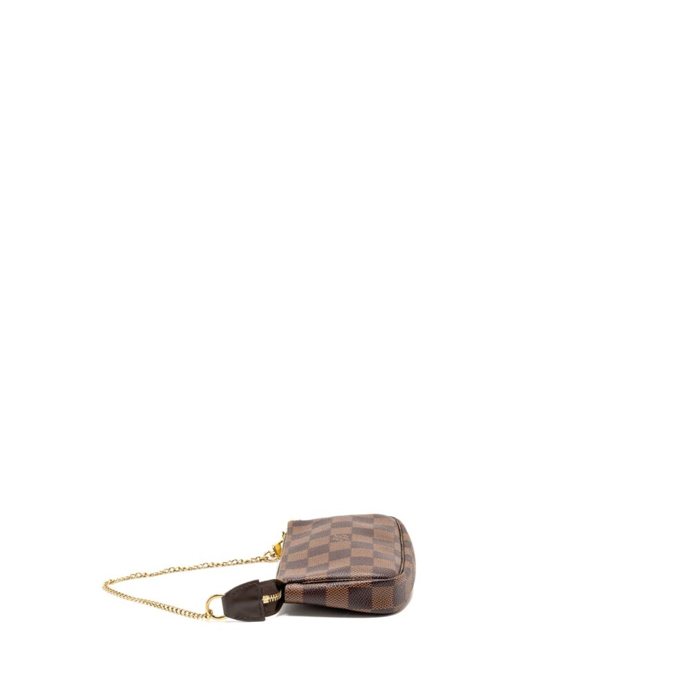AAA Replica Louis Vuitton LV MINI POCHETTE ACCESSORIES DAMIER EBENE CANVAS GHW