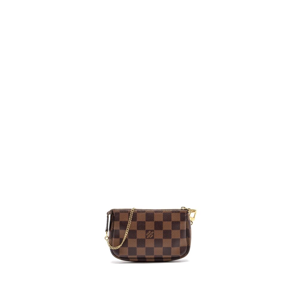 AAA Replica Louis Vuitton LV MINI POCHETTE DAMIER EBENE GHW