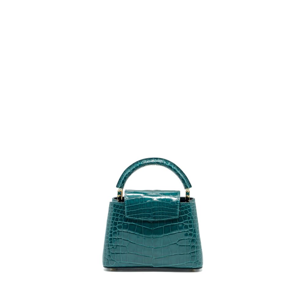 AAA Replica Louis Vuitton LV CAPUCINES MINI CROCODILE BRILLANT BLUE CANARD GHW