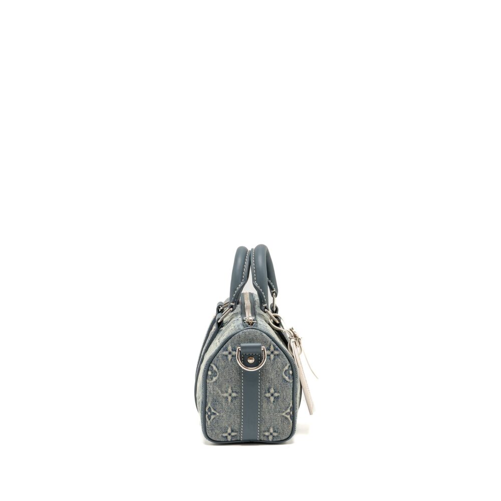 AAA Replica Louis Vuitton LV KEEPALL BANDOULIERE 25 WASHED DENIM CANVAS BLUE SHW